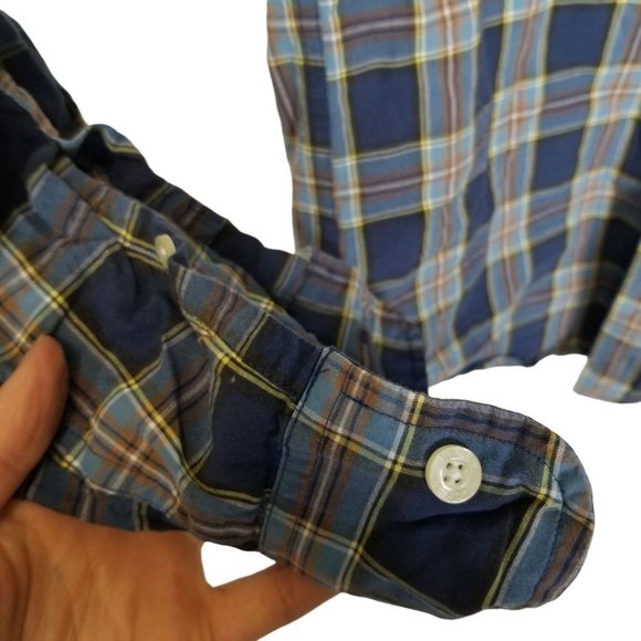 J. Crew Mens S Blue Plaid Long Sleeves Button Down - Picture 5 of 8